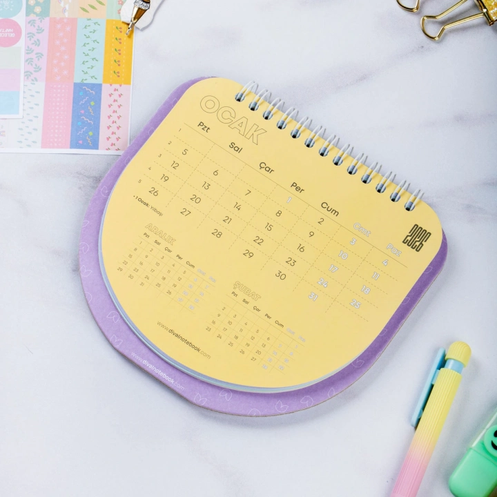 2026 Kelebekli Hacıyatmaz Masa Takvimi - Butterfly Serisi