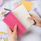 16,5x16,5 cm Mor Yumuşak Deri Kapak Noktalı Tarihsiz Dikişli Not Okul Defteri