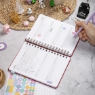 2025-2026 A5 Akademik Ajanda Spiralli Kumaş Kapak 16 Aylık - Kırmızı