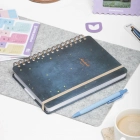 2025-2026 A5 Akademik Ajanda Spiralli Kuşe Kapak 16 Aylık - Yıldızlı Gökyüzü