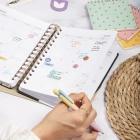 2025-2026 A5 Akademik Ajanda Spiralli Kuşe Kapak 16 Aylık - Yıldızlı Kedi