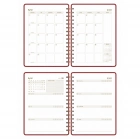 2025-2026 A5 Akademik Ajanda Spiralli Vegan Deri Kapak 16 Aylık - Bordo