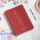 A5 Süresiz Haftalık Planlayıcı Spiralli Kumaş Kapak - Kırmızı