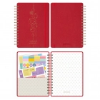 A5 Süresiz Haftalık Planlayıcı Spiralli Kumaş Kapak - Kırmızı