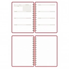 A5 Süresiz Haftalık Planlayıcı Spiralli Kumaş Kapak - Kırmızı