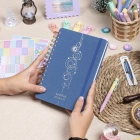 A5 Süresiz Haftalık Planlayıcı Spiralli Kumaş Kapak - Mavi