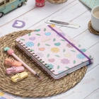 A5 Süresiz Haftalık Planlayıcı Spiralli Kuşe Kapak - Çiçek Bahçesi