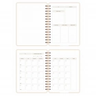 A5 Süresiz Haftalık Planlayıcı Spiralli Kuşe Kapak - Krem Deniz