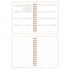 A5 Süresiz Haftalık Planlayıcı Spiralli Kuşe Kapak - Krem Deniz