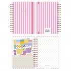 A5 Süresiz Haftalık Planlayıcı Spiralli Kuşe Kapak - Pembe Çizgili
