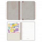 A5 Süresiz Haftalık Planlayıcı Spiralli Vegan Deri Kapak - Krem