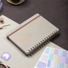 A5 Süresiz Haftalık Planlayıcı Spiralli Vegan Deri Kapak - Krem