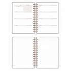 A5 Süresiz Haftalık Planlayıcı Spiralli Vegan Deri Kapak - Krem