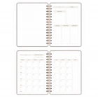 A5 Süresiz Haftalık Planlayıcı Spiralli Vegan Deri Kapak - Krem