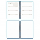 A5 Süresiz Haftalık Planlayıcı Spiralli Vegan Deri Kapak - Mavi