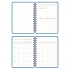 A5 Süresiz Haftalık Planlayıcı Spiralli Vegan Deri Kapak - Mavi