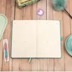 13x21 cm Turkuaz Deri Sert Kapak Noktalı Tarihsiz Dikişli Not Okul Defteri
