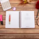16,5x20 cm Pembe Sert Kapak Noktalı Tarihsiz Spiralli Not Okul Defteri