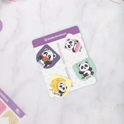 Magnetli Kitap Defter Ayracı 4lü Set - Panda Serisi
