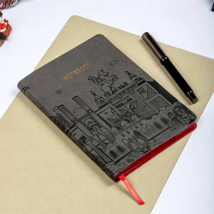 Esnek Kapaklı Noktalı Defter 13x19 Füme Vegan Deri