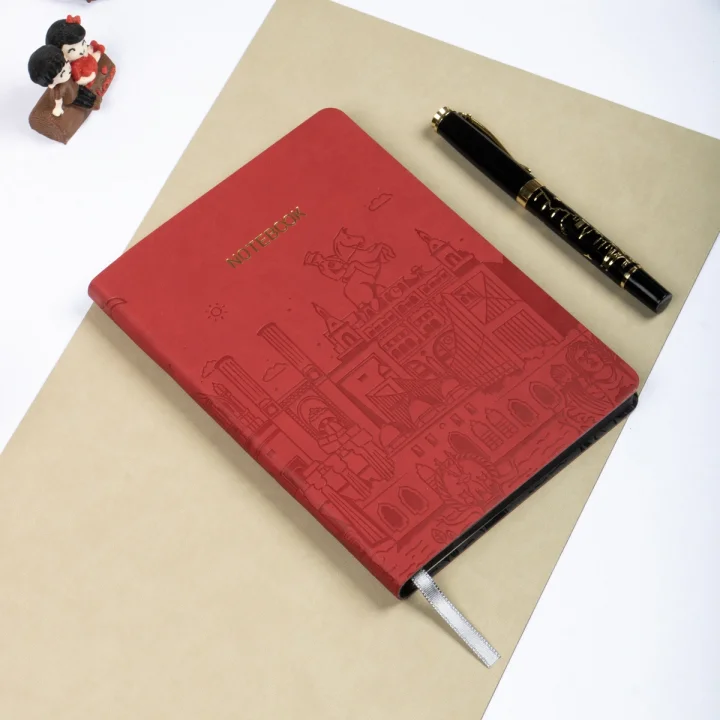 Esnek Kapaklı Noktalı Defter 13x19 Kırmızı Vegan Deri