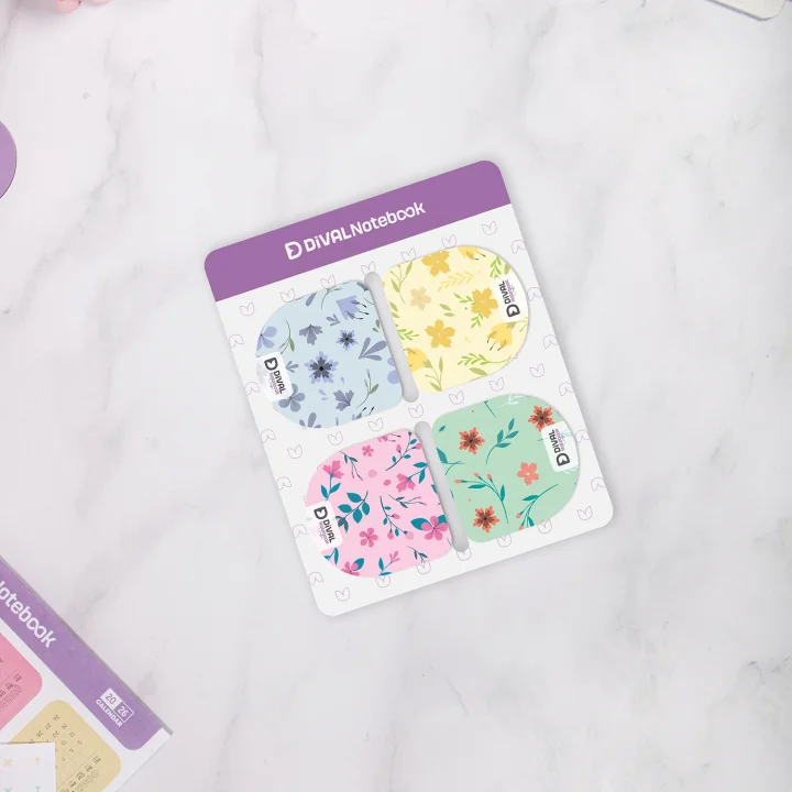 Magnetli Kitap Defter Ayracı 4lü Set - Çiçek Serisi