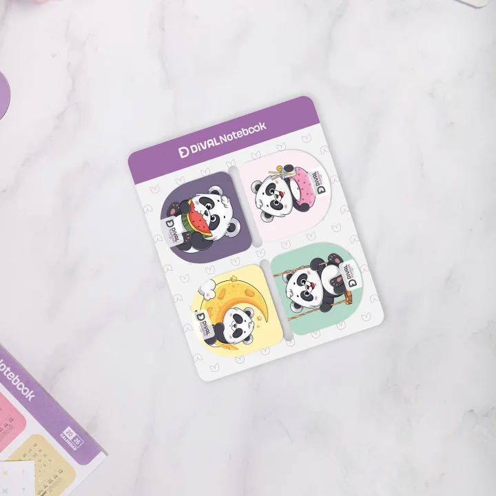 Magnetli Kitap Defter Ayracı 4lü Set - Panda Serisi