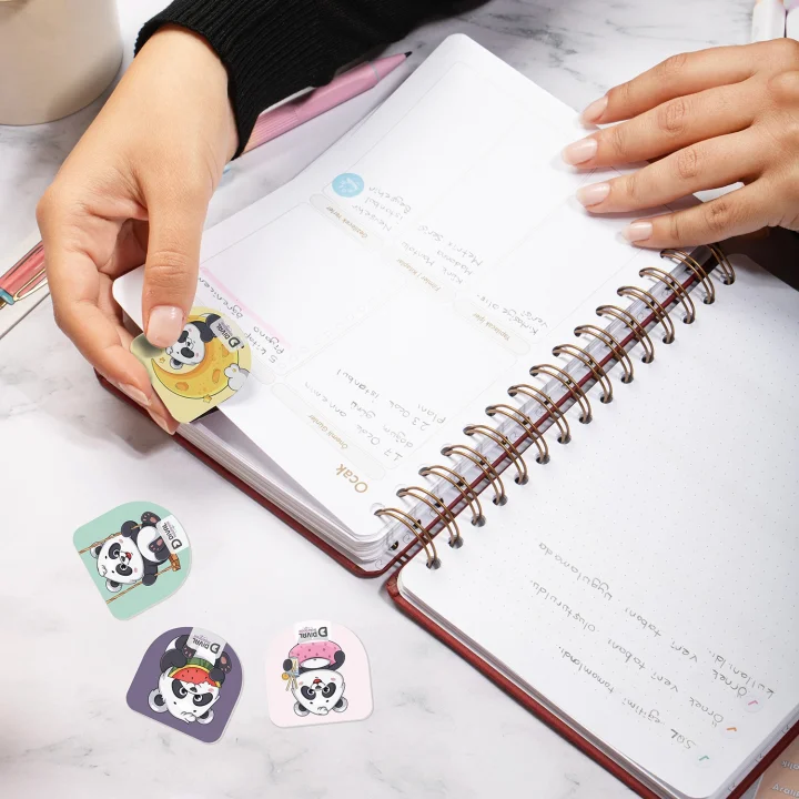 Magnetli Kitap Defter Ayracı 4lü Set - Panda Serisi