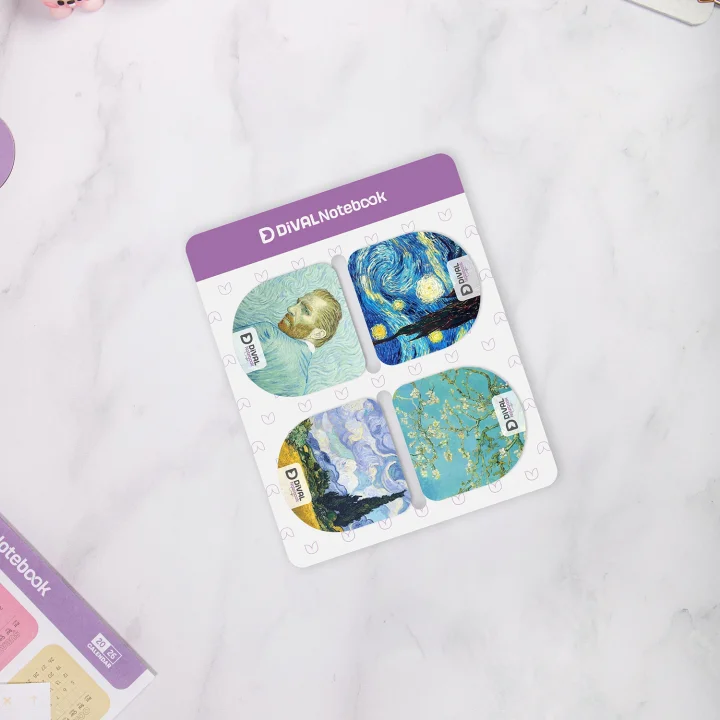 Magnetli Kitap Defter Ayracı 4lü Set - Van Gogh Serisi