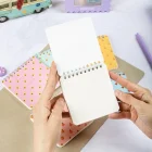 Karton Kapak Spiralli Çizgili Cep Defteri 10x10 6’lı Meyve Desenli