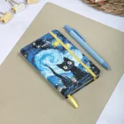 Sert Kapak Çizgili Not Defteri 9x14 Meow Kedili 1