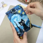 Sert Kapak Çizgili Not Defteri 9x14 Meow Kedili 1