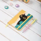 Sert Kapak Çizgili Not Defteri 9x14 Meow Kedili 3
