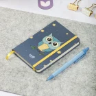 Sert Kapak Çizgili Not Defteri 9x14 Baykuş 2
