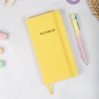 Sert Kapak Kareli Not Defteri 9x18 Sarı