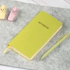 Esnek Kapaklı Kareli Defter 9x18 Fıstık Yeşil Vegan Deri