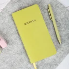 Esnek Kapaklı Kareli Defter 9x18 Fıstık Yeşil Vegan Deri