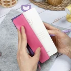 Esnek Kapaklı Kareli Defter 9x18 Mor Vegan Deri