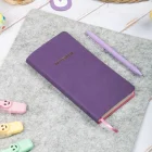 Esnek Kapaklı Kareli Defter 9x18 Mor Vegan Deri