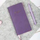 Esnek Kapaklı Kareli Defter 9x18 Mor Vegan Deri
