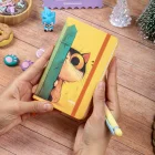 Sert Kapak Çizgili Not Defteri 9x14 Meow Kedili 2
