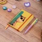 Sert Kapak Çizgili Not Defteri 9x14 Meow Kedili 2
