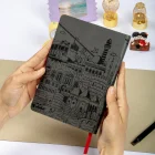 Esnek Kapaklı Noktalı Defter 13x19 Füme Vegan Deri