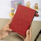 Esnek Kapaklı Noktalı Defter 13x19 Kırmızı Vegan Deri