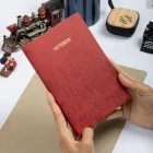 Esnek Kapaklı Noktalı Defter 13x19 Kırmızı Vegan Deri