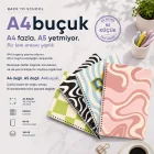 Karton Kapak Spiralli Kareli Okul Defteri A4 BUÇUK 4’lü Pattern Party