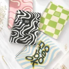Karton Kapak Spiralli Kareli Okul Defteri A4 BUÇUK 4’lü Pattern Party