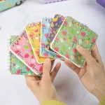 Karton Kapak Spiralli Çizgili Cep Defteri 10x10 6’lı Flamingo