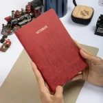 Esnek Kapaklı Noktalı Defter 13x19 Kırmızı Vegan Deri