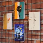 Karton Kapak Spiralli Çizgili ve Kareli Okul Defteri A5 4’lü Meow Kedi Serisi
